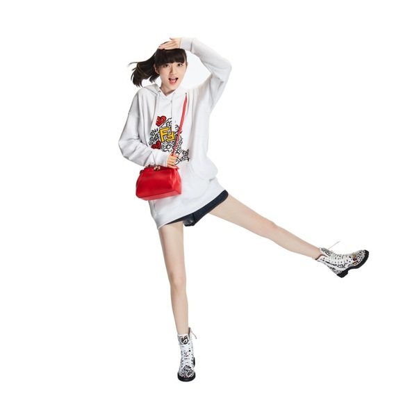 Fendi x Mr. Doodle Chinese Valentines Day Capsule Collection Hoodie Sweater - Picture 4 of 12